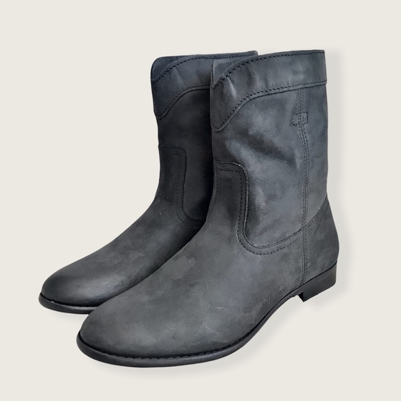 Frye Cara Roper Pull On Short Western Suede Boots - Picture 8 of 14